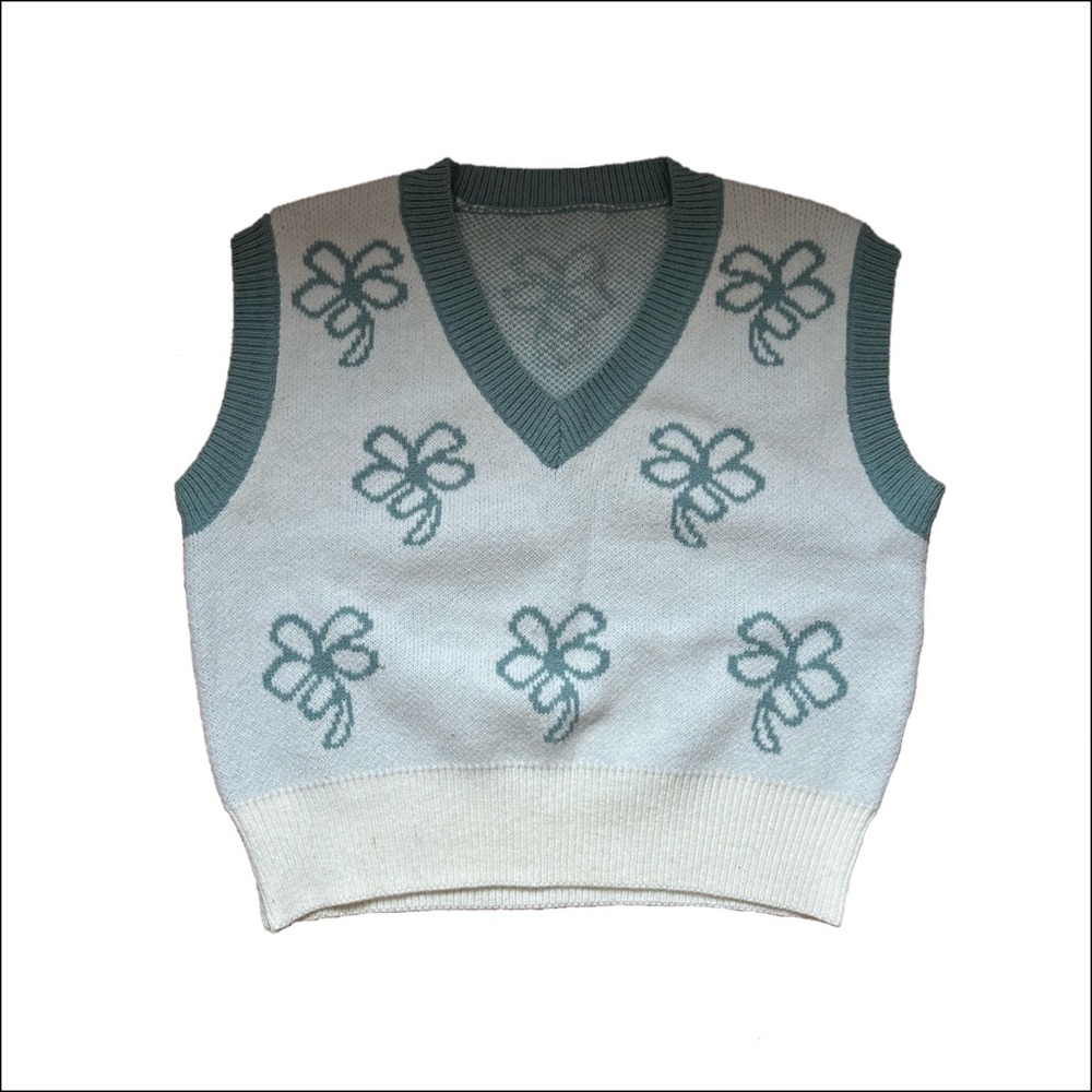 Floral Oversized Sweater Vest